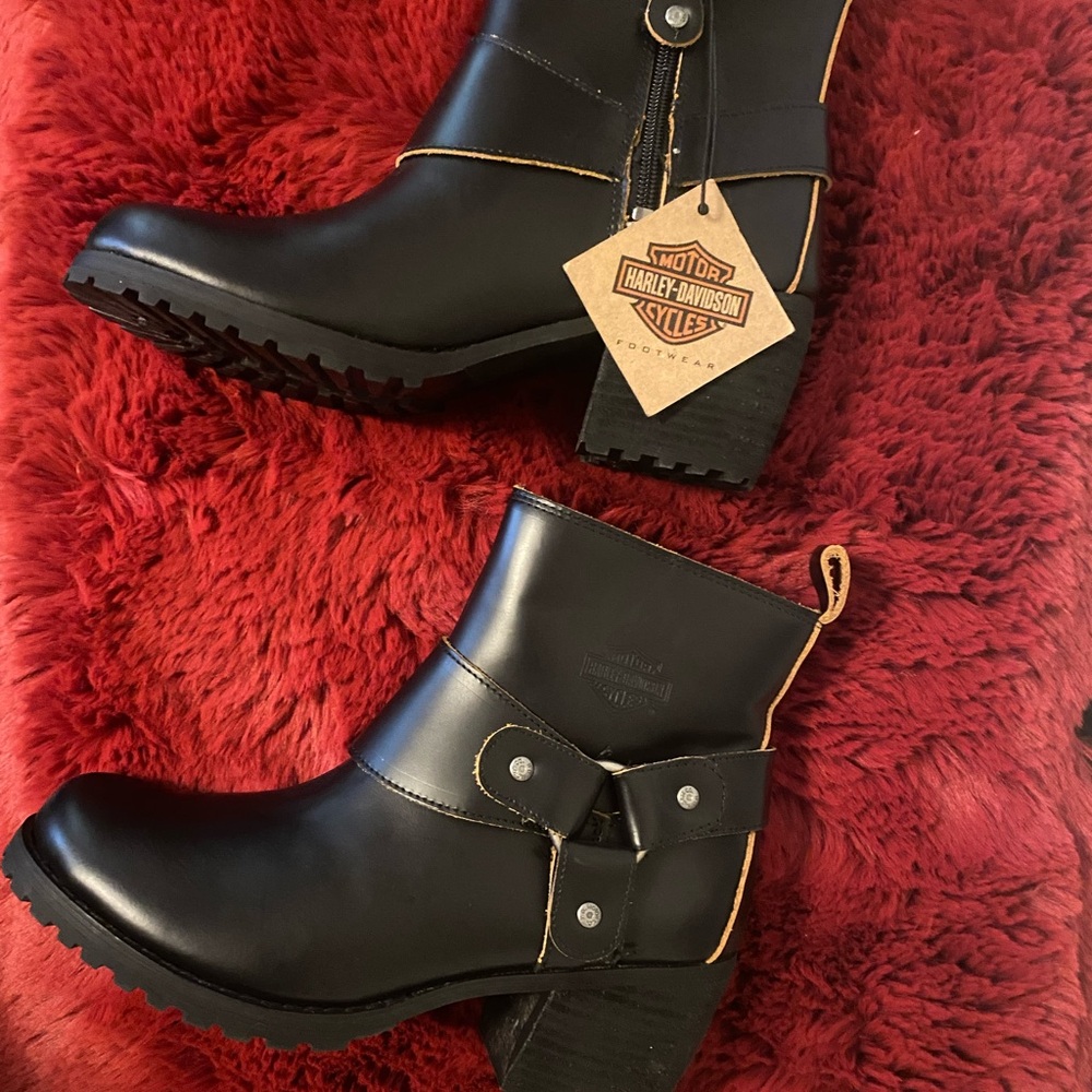 Harley-Davidson Black Moto Boots for Women